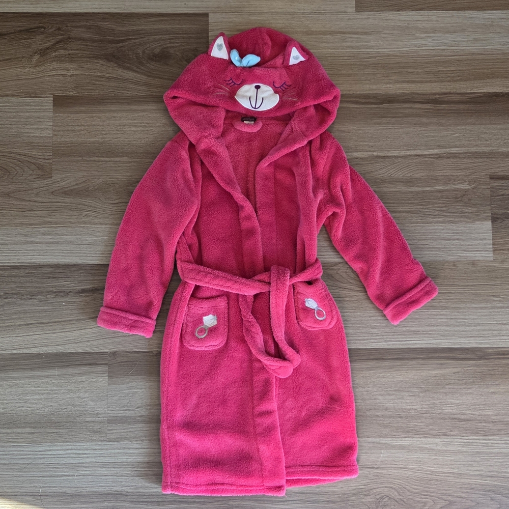 Petit Lem Girls Robe with Cat Hood